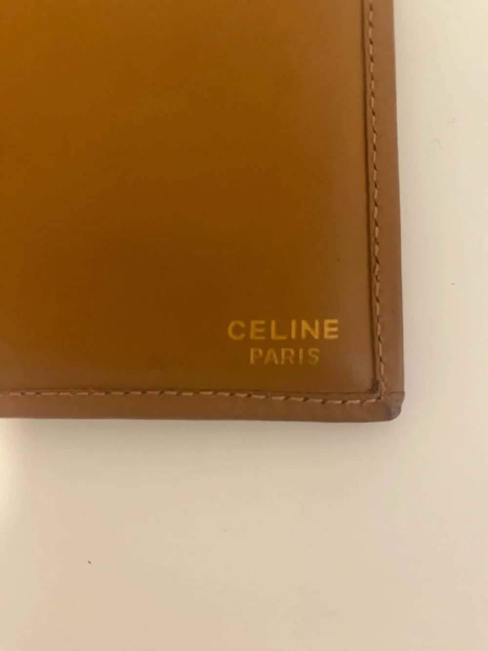 Excellent Preowned Celine Monogram Canvas Passport Holder in Tan Brown - Picture 9 of 10